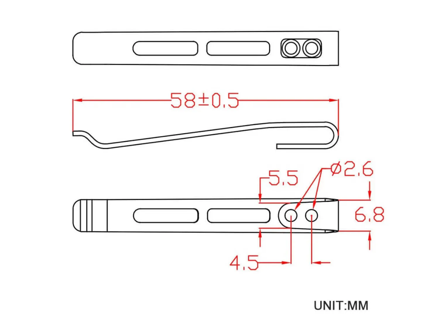 CIVIVI Black Stainless Steel Clip CA-06A-V1