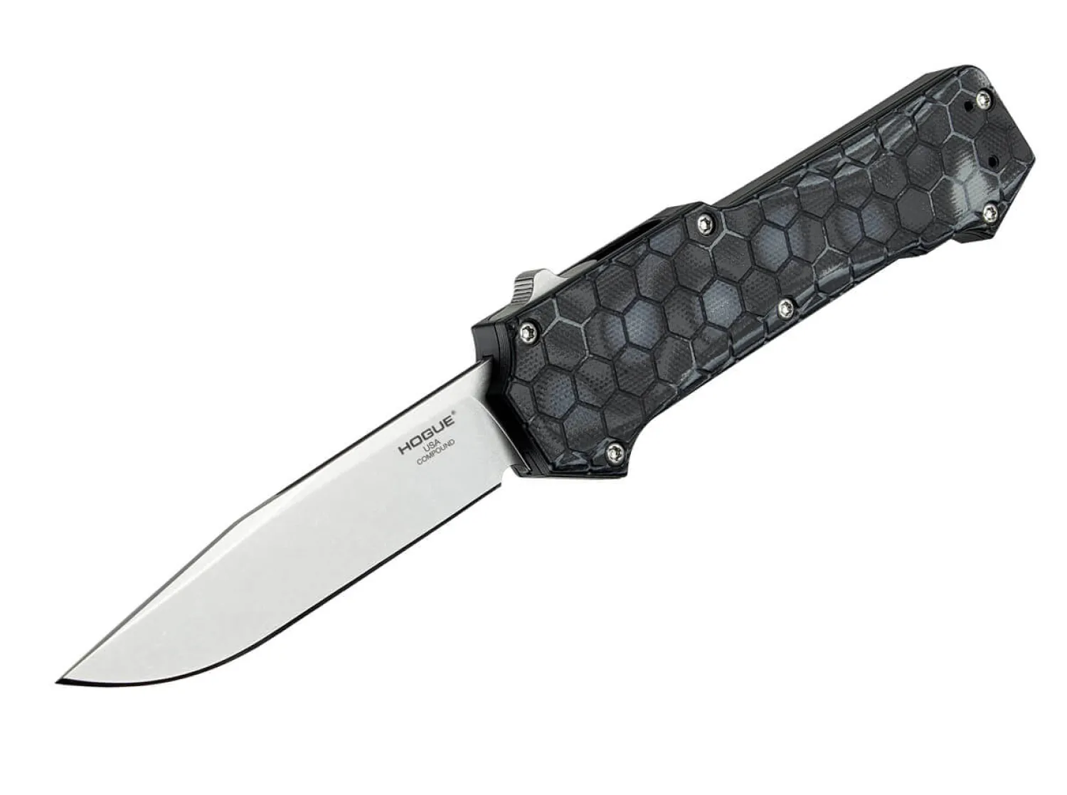 Hogue Compound OTF Automatic 3.5 Clippoint G10 G-Mascus Tumbled