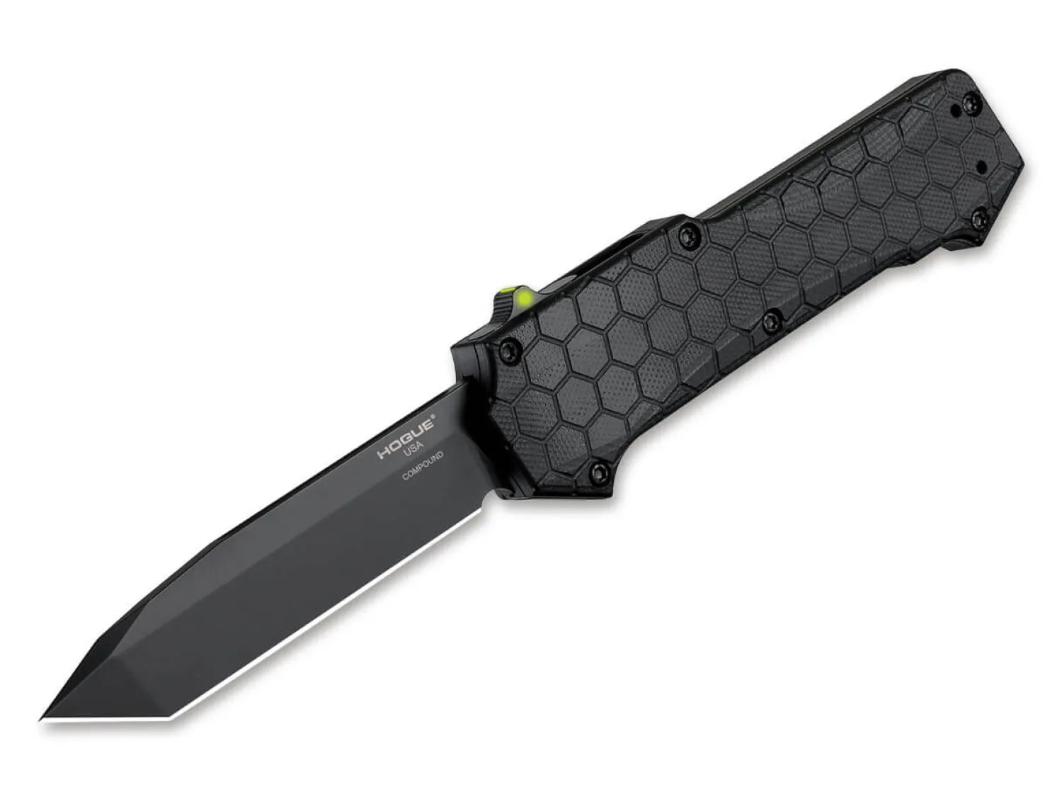 Hogue Compound OTF Automatic 3.5 Tanto G10 Solid Black PVD