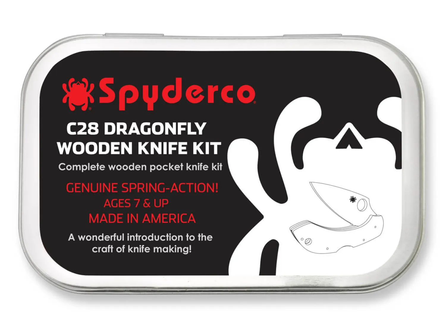 Kinder Spyderco Dragonfly Holzbausatz