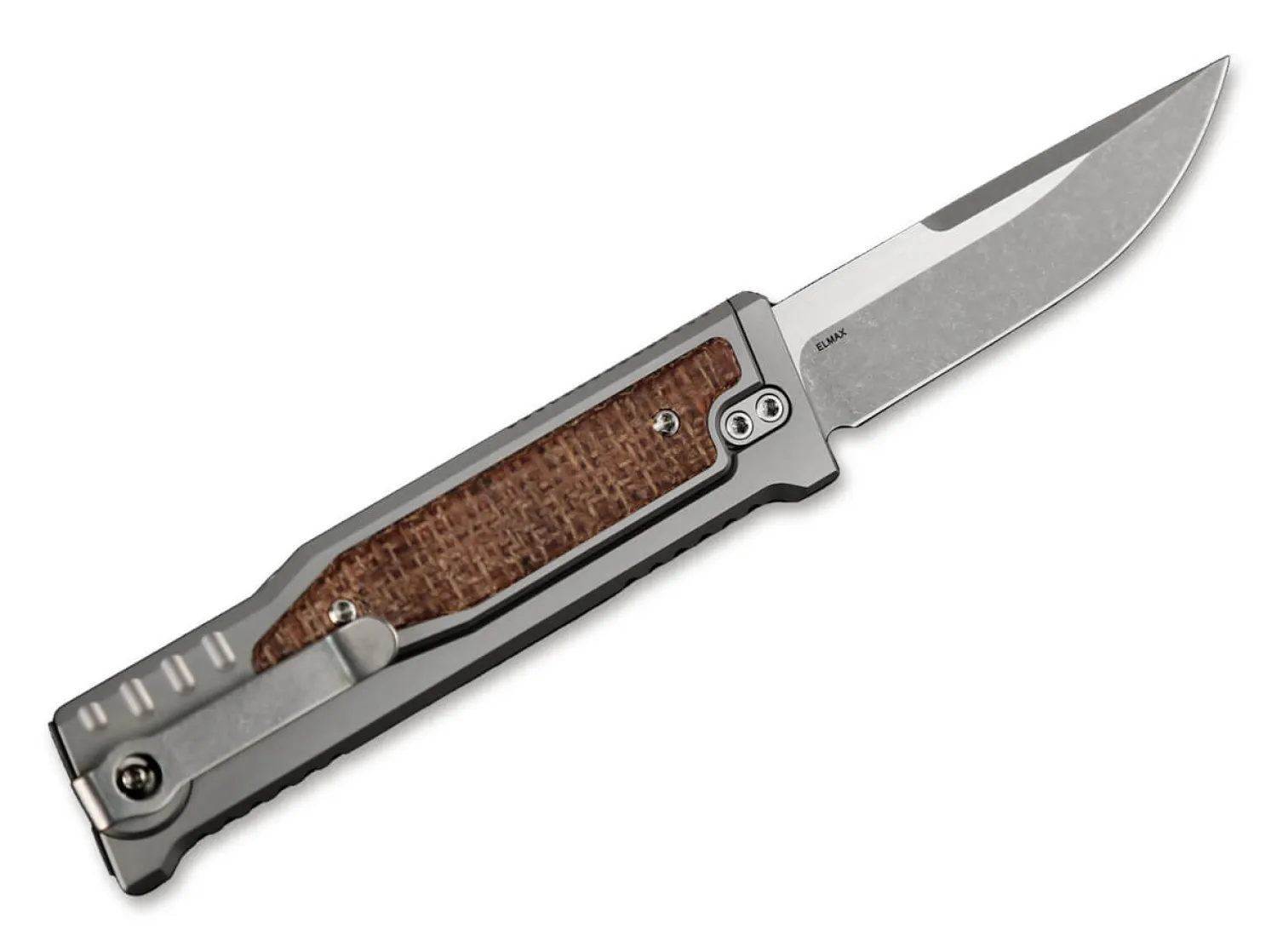 Reate EXO-M Burlap Micarta Drop Point