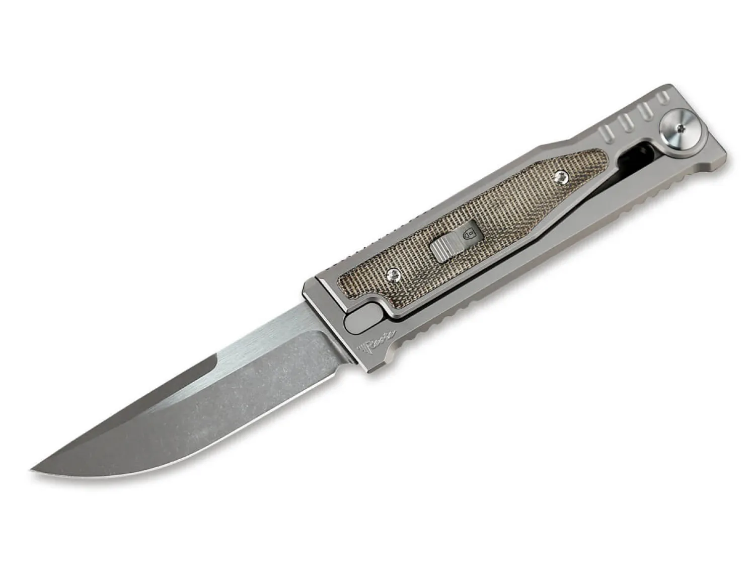 Reate EXO-M Green Micarta Drop Point
