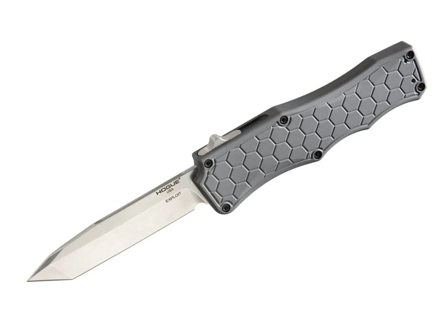 Hogue Exploit OTF Automatic 3.5 Tanto Aluminum Grey Tumbled