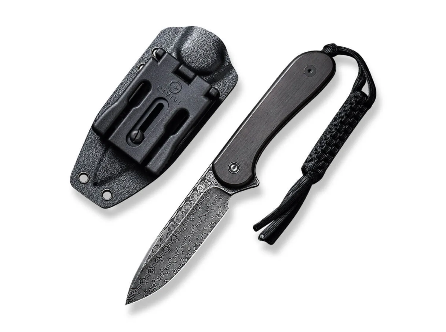 CIVIVI Fixed Blade Elementum Ebony Damascus
