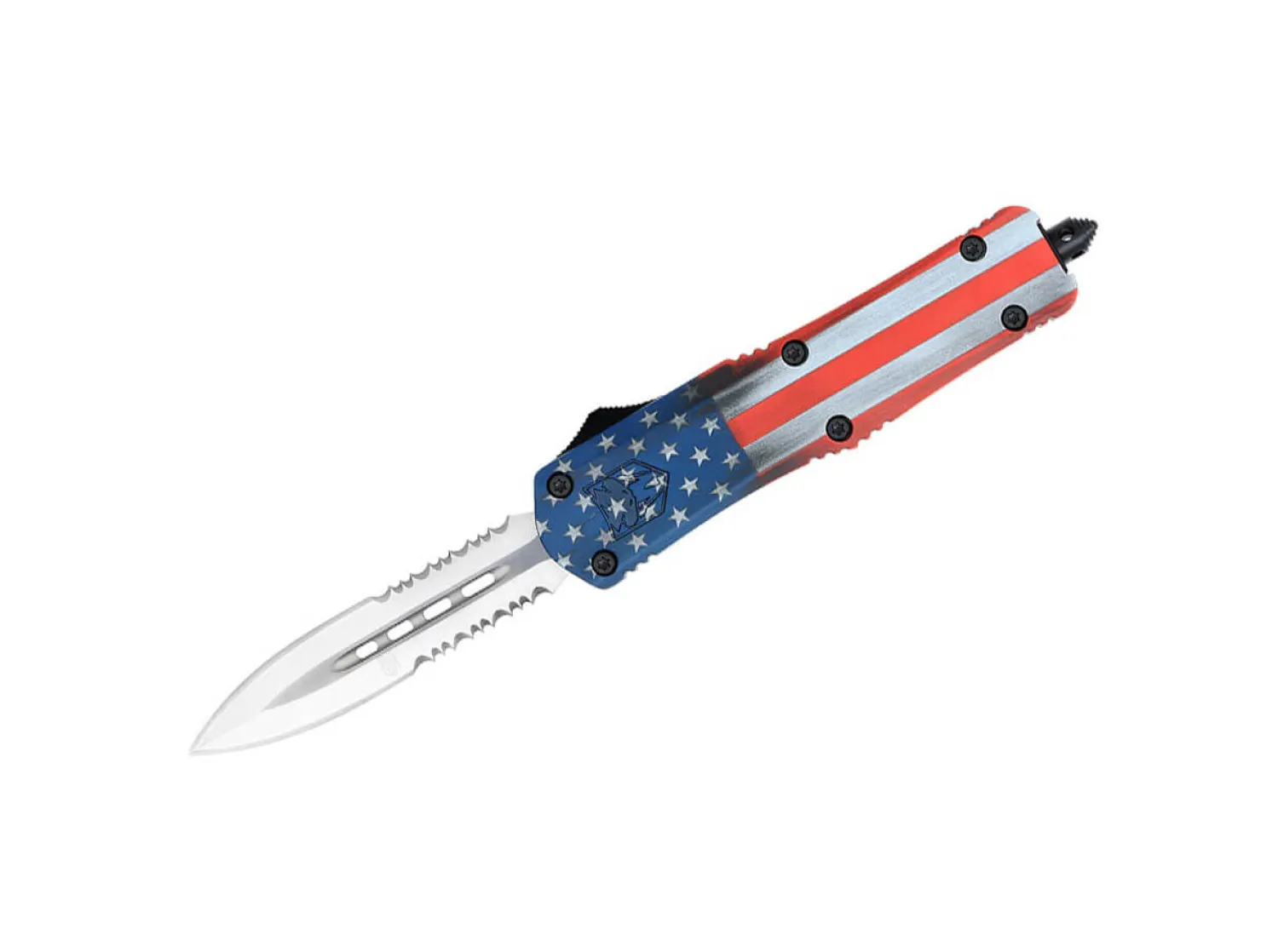 CobraTec Medium FS-3 Cerakote American Flag Dagger 2-Sided Serrated