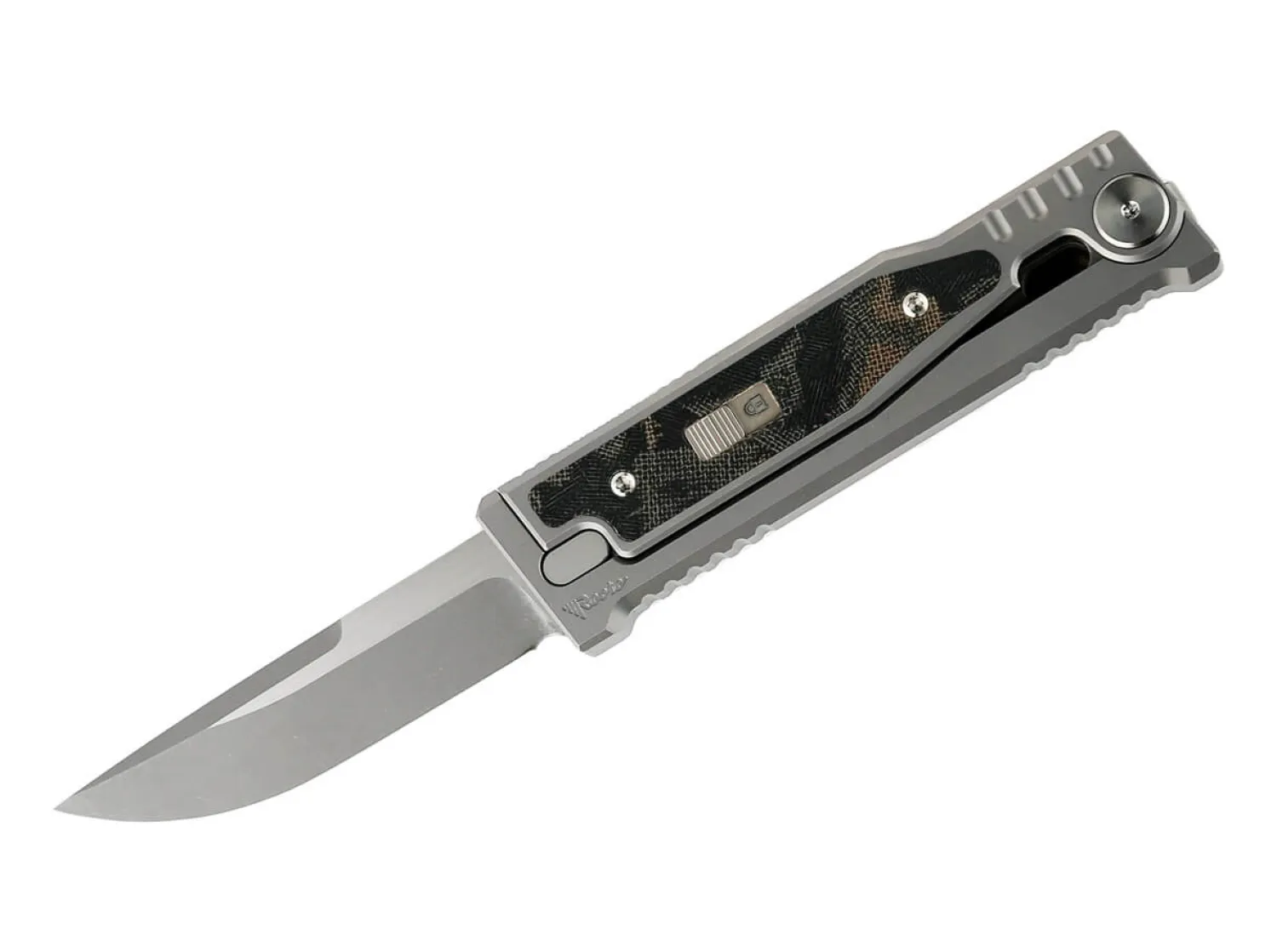 Reate MINI-EXO Burl Linen Micarta Drop Point