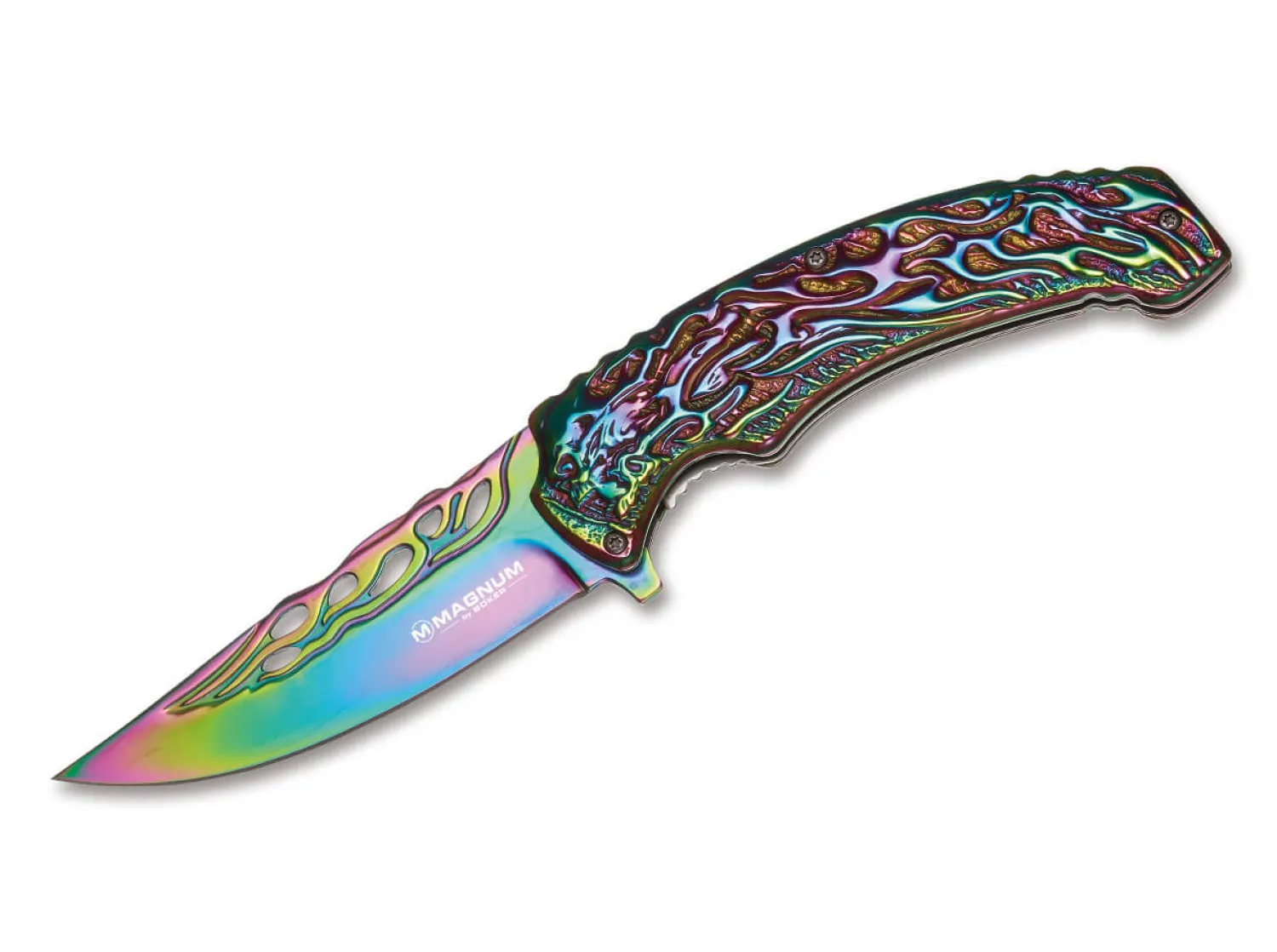 Magnum Rainbow Flaming Skull