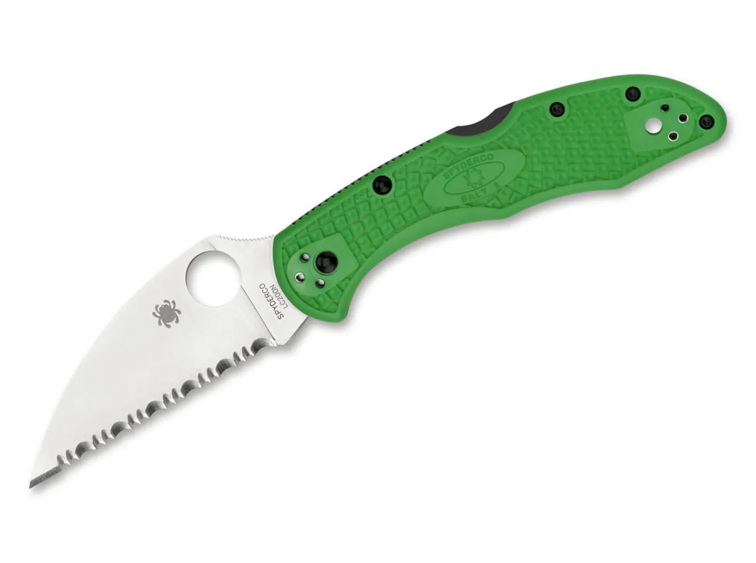 Spyderco Salt 2 Wharncliffe Serrated LC200N Green