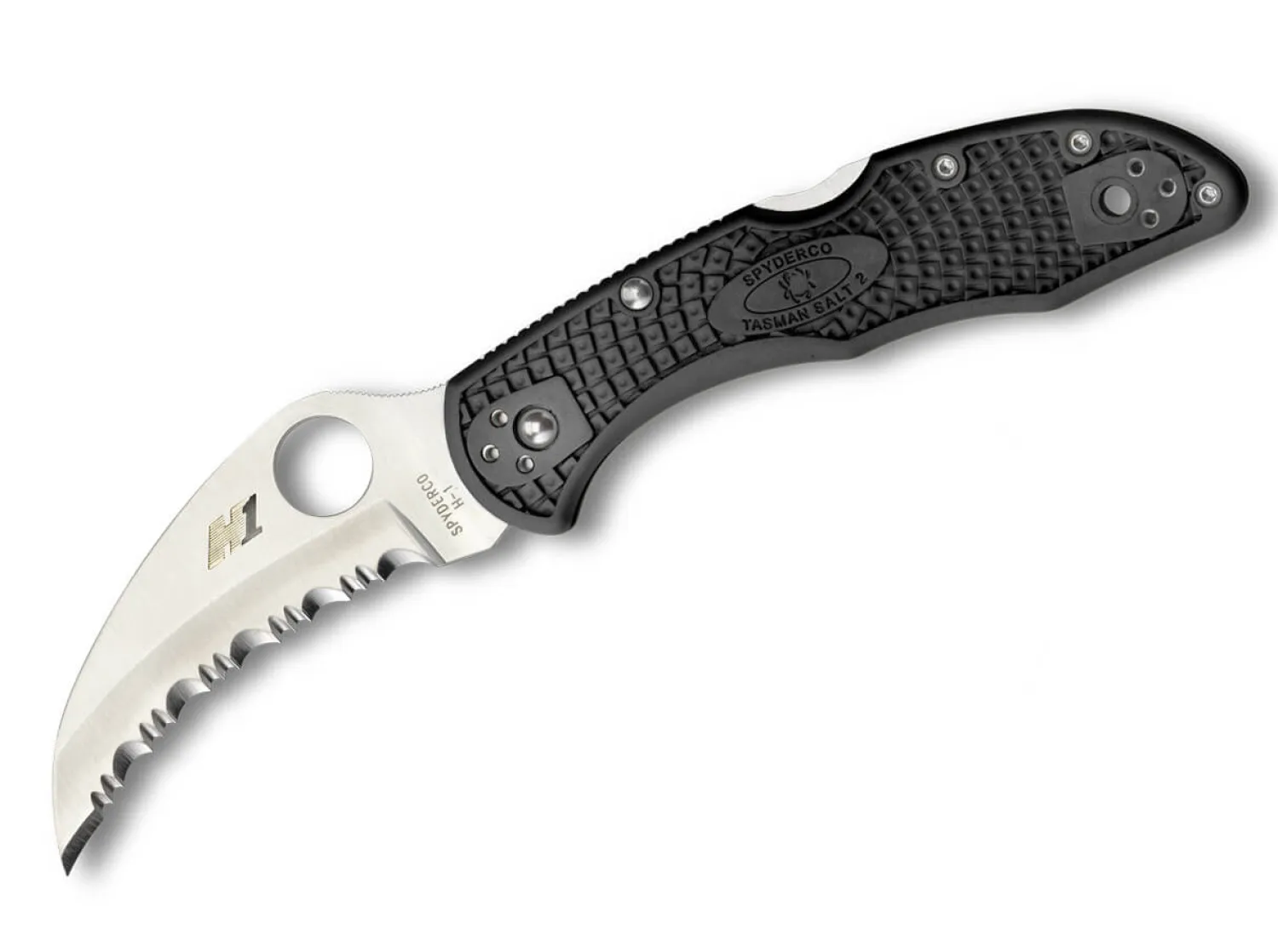 Spyderco Tasman Salt 2 Lightweight Black H1 Serrated