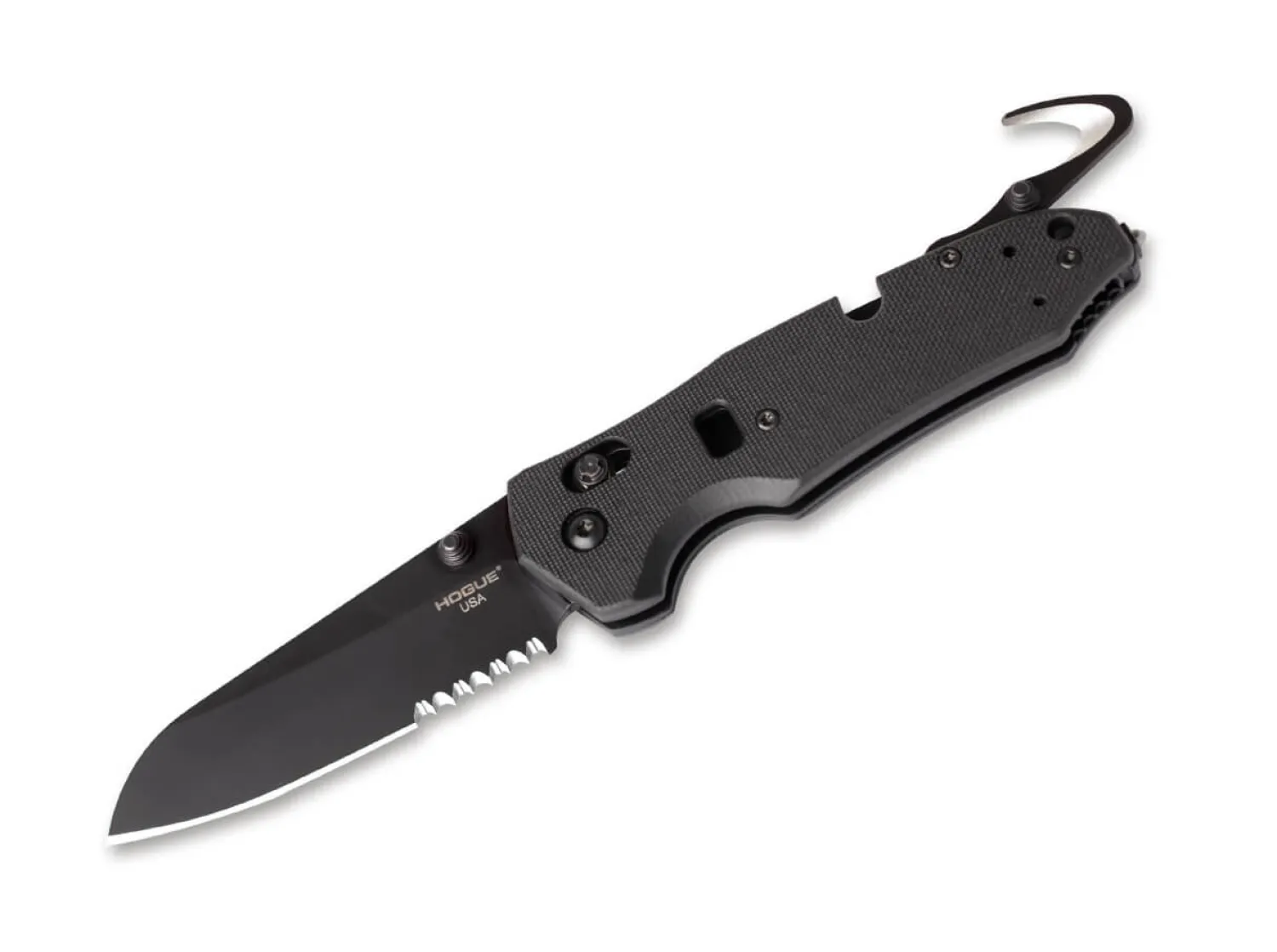 Hogue Trauma First Response Tool 3.4 G10 Solid Black Serrated