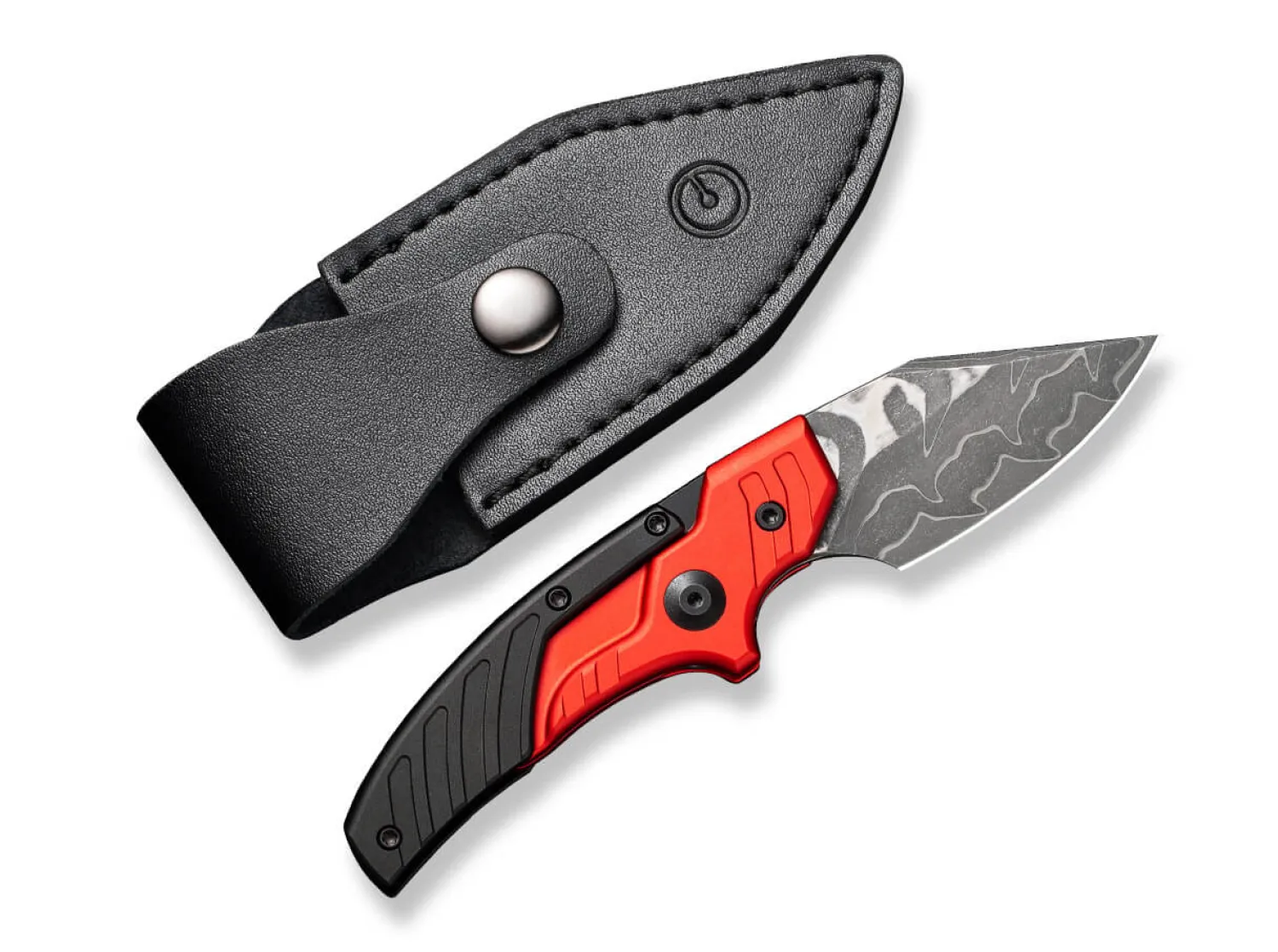 CIVIVI Typhoeus Aluminum Red & Black Damascus