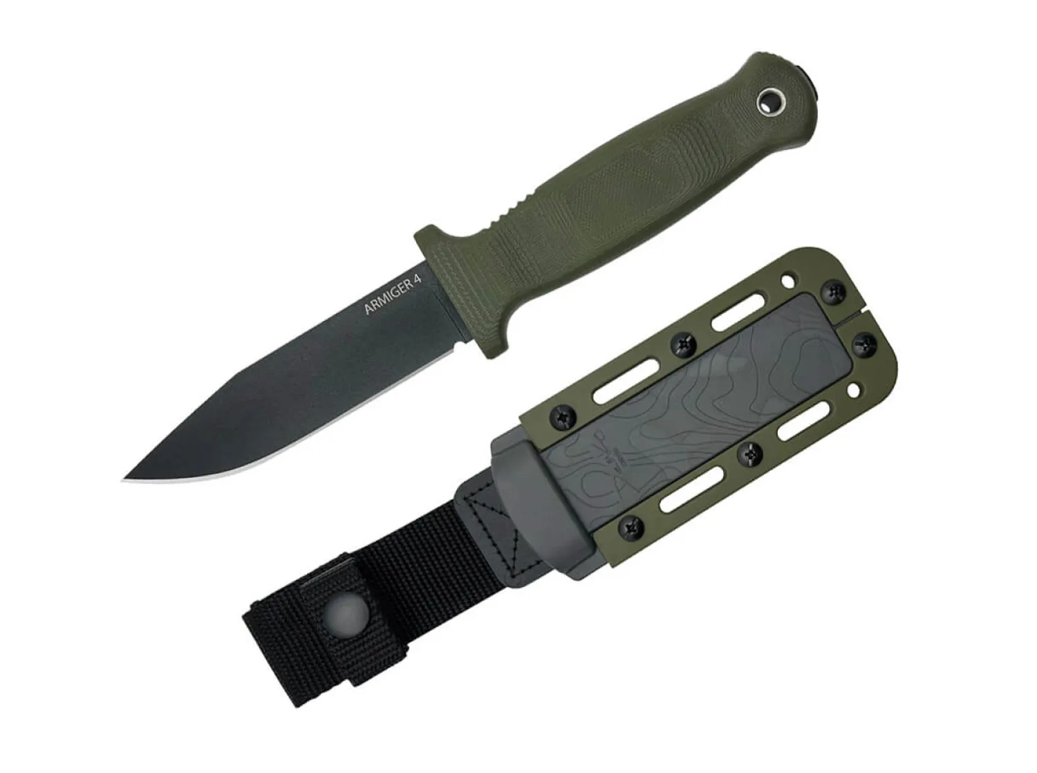 Demko Knives Armiger 4 Clip Point 80CRV2 TPR OD Green