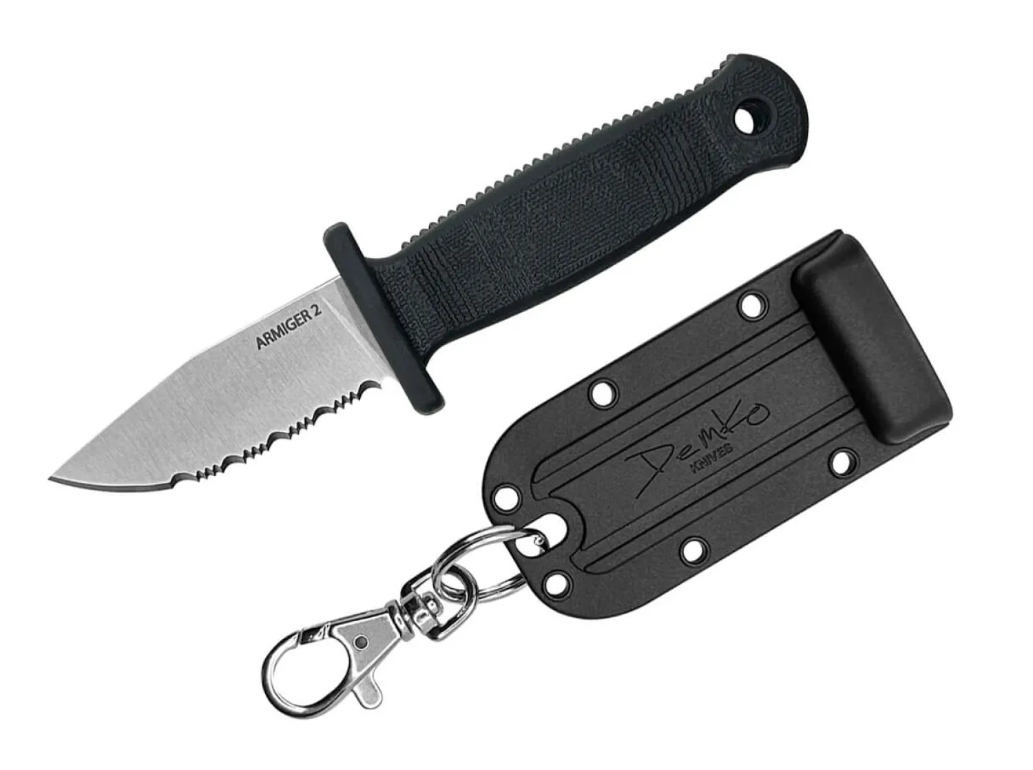 Demko Knives Armiger 2 Clip Point 4034SS TPR Black Serrated