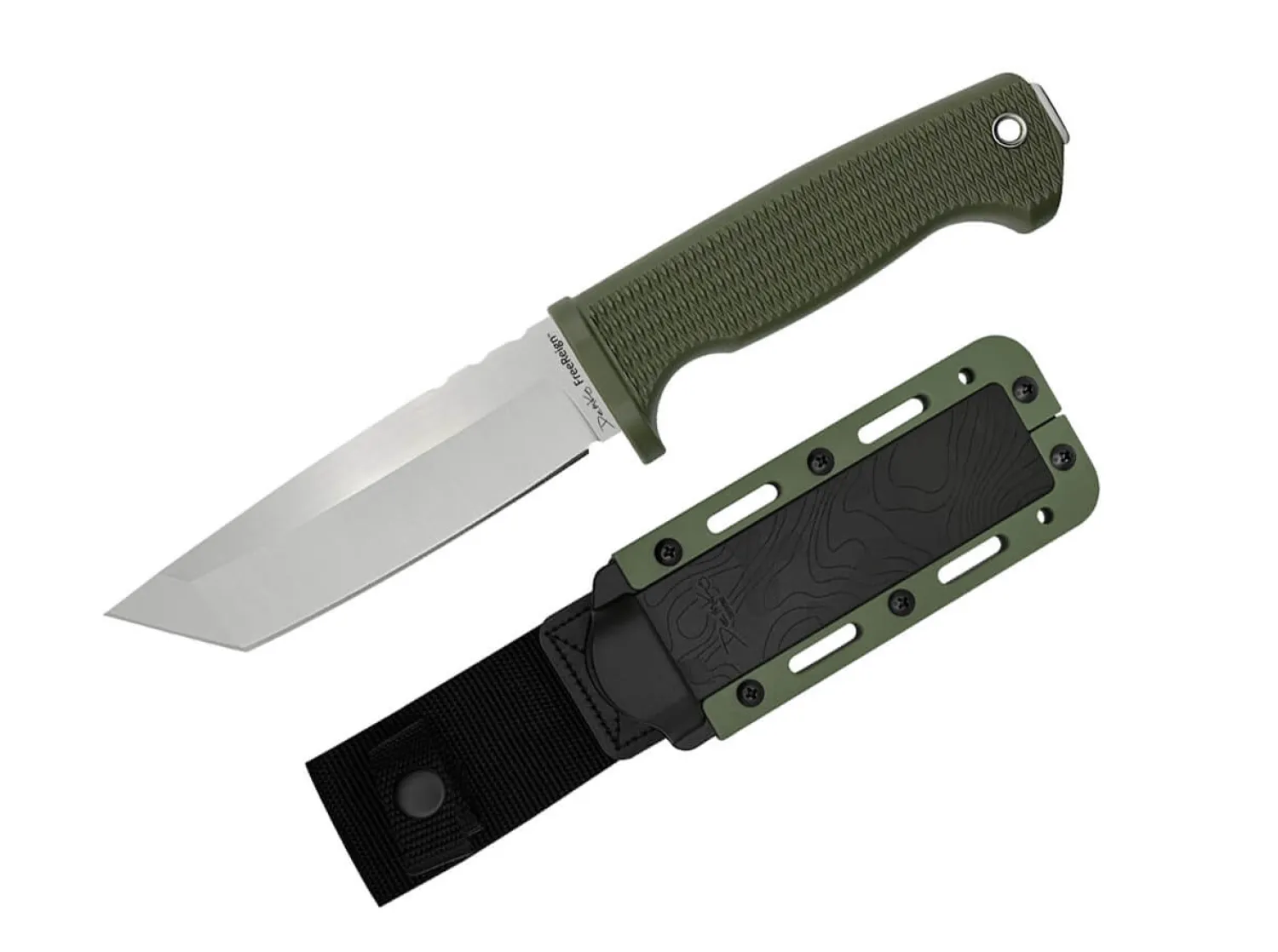Demko Knives FreeReign Tanto AUS10A OD Green