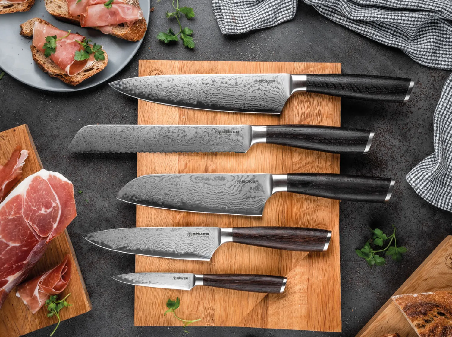Böker Manufaktur Solingen Meisterklinge Damast Brotmesser