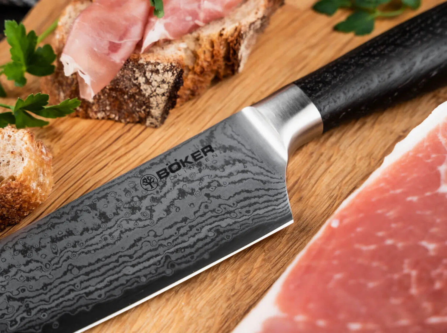 Böker Manufaktur Solingen Meisterklinge Damast Kochmesser