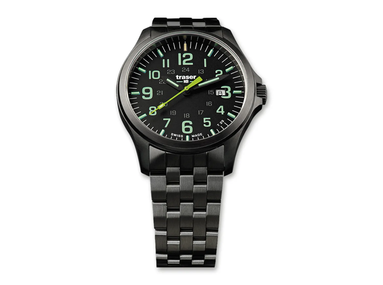Traser P67 Officer Pro Gunmetal Black & Lime Stahl