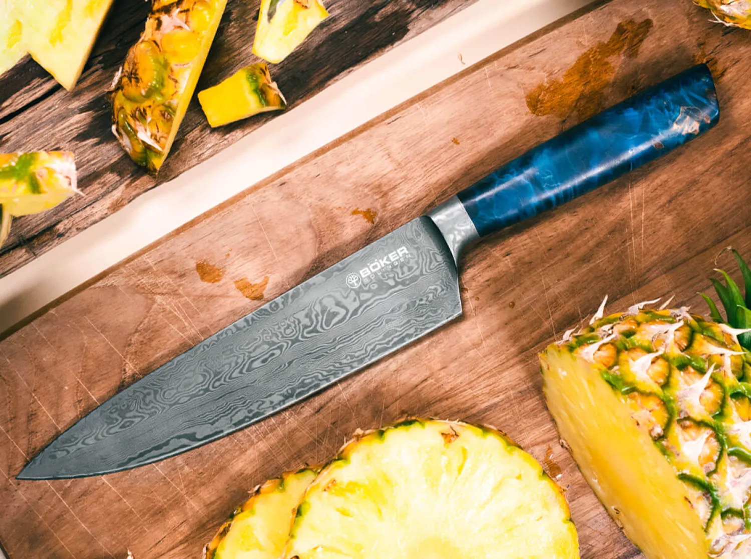 Böker Manufaktur Solingen Riviera Damast Chefmesser