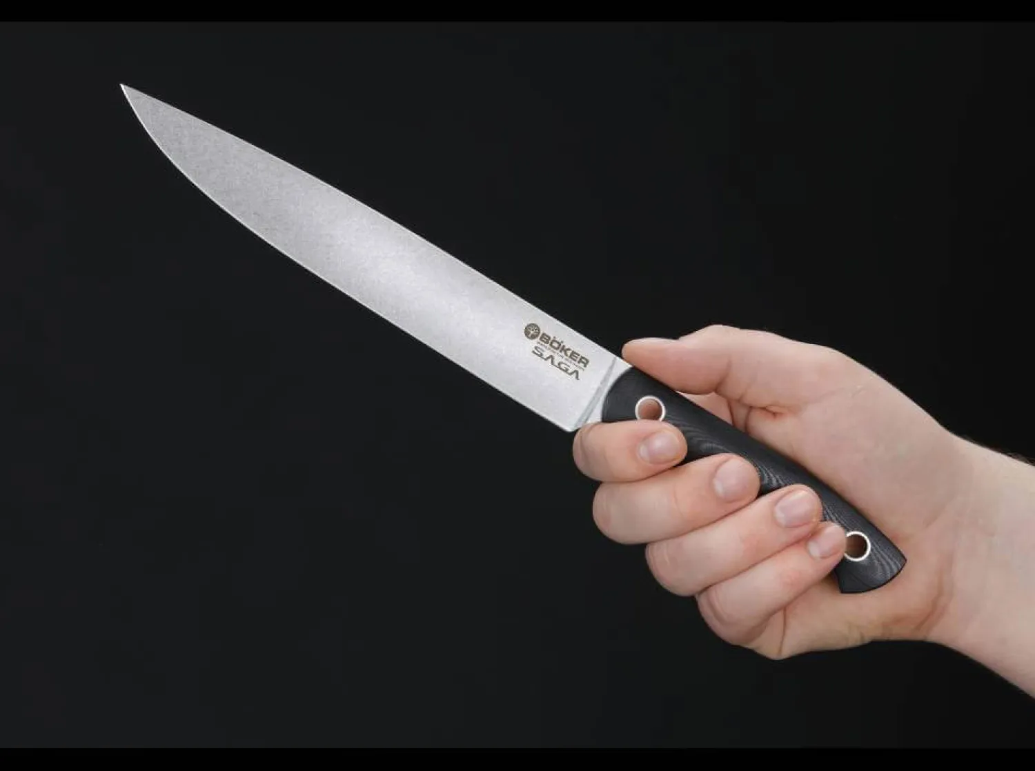 Böker Manufaktur Solingen Saga Schinkenmesser G10 Stonewash
