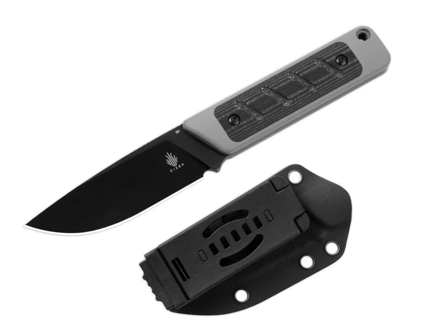 Kizer Smolt G10 Grey Micarta Black