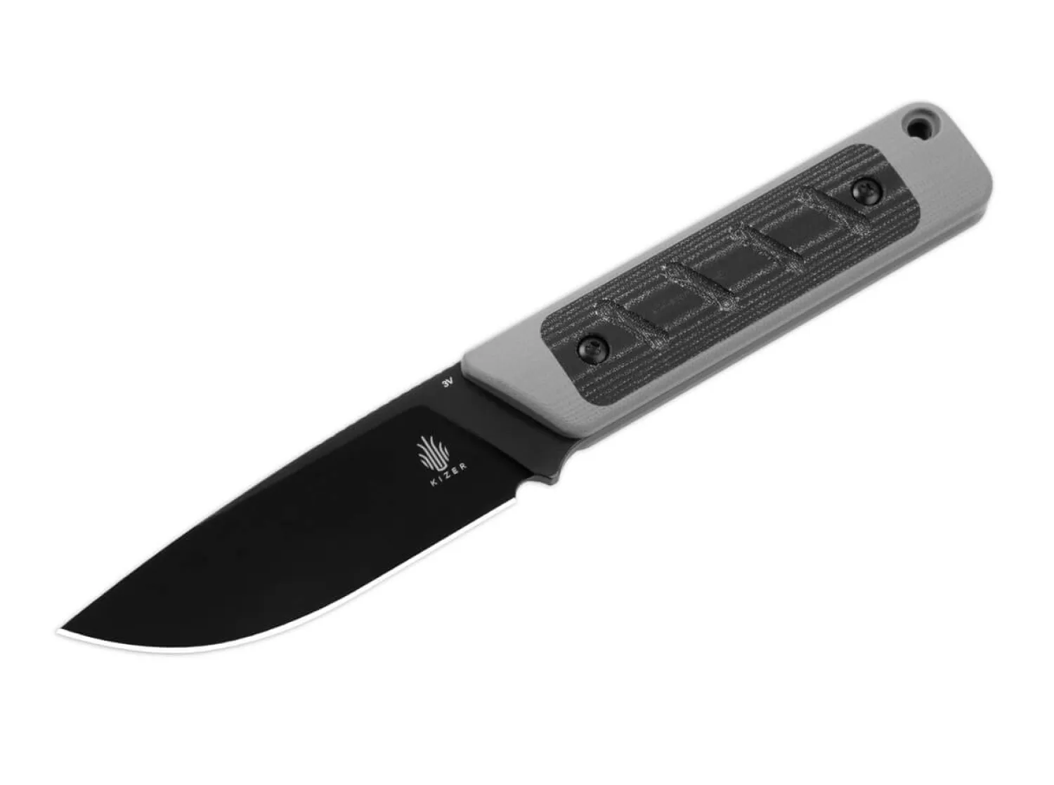 Kizer Smolt G10 Grey Micarta Black