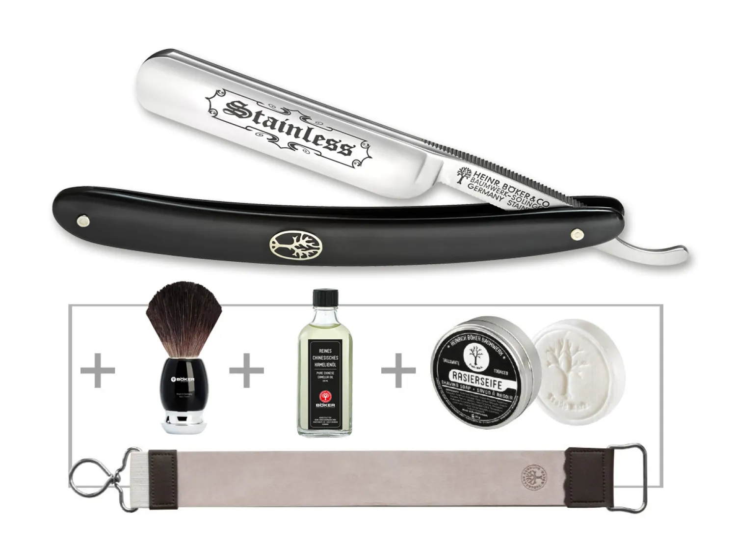 Böker Manufaktur Solingen Stainless Black Set