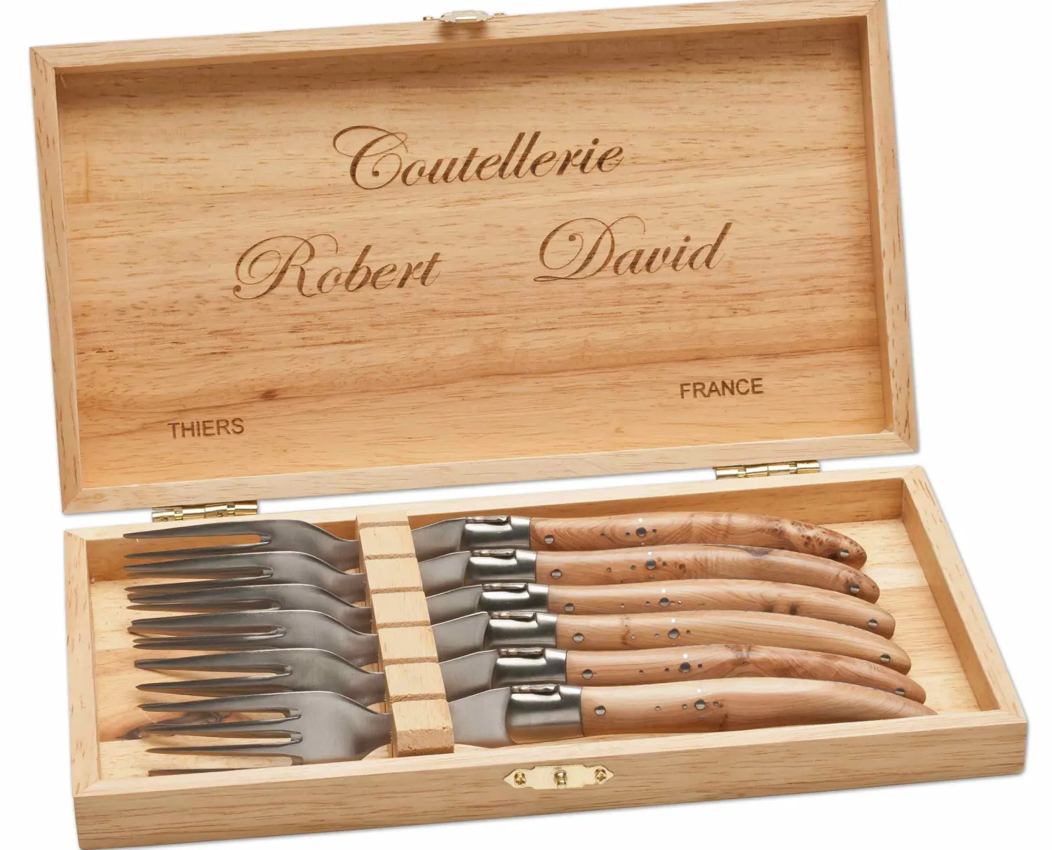Robert David Wacholderholz Steakgabel Set